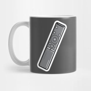 Remote Control For TV Sticker design vector illustration. Technology objects icon concept. Device for films cinema video sticker design. Leisure at home vector design. Mug